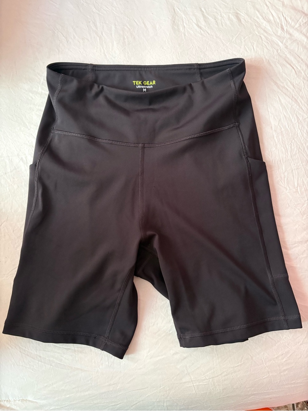 tek gear Black High-Rise Bike Shorts with Side Pockets
